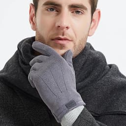 Suede Man Winter Keep Warm Touch Screen Gloves Fashion Add Cashmere Outdoor Windproof Mens Gloves Leisure Cycling Gloves