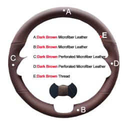 Hand Sewing Car Steering Wheel Cover Wrap Beige Leather Suede For Renault Megane 2 2002-2009 Scenic 2 (Grand Scenic) Kangoo 2