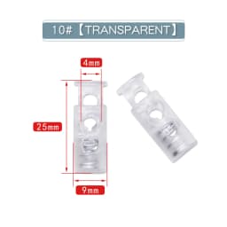 New 10pcs Cord Lock Plastic Stopper Cord Ends Toggles Clip Buckle Button Clear Frost Shoelace Sportswear DIY Bag Accessories