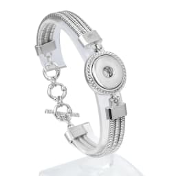 Wholesale 18mm Snap Bracelets High Quality Metal Silver Color Snap Button Bracelet Bangle Adjustable Chain Bracelets