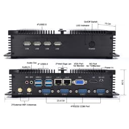 Yohirs Industrial Fanless Mini Computer Intel Core I5 3317U Celeron 1037U 2xRJ45 Lan 4xRS232 COM 8USB Rugged Micro PC Win7 XP OS