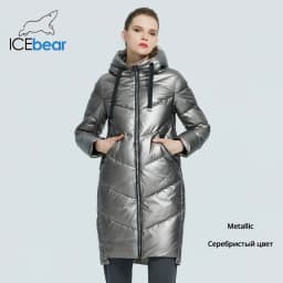 ICEbear 2023 new hooded winter women's jacket fashion casual slim long warm cotton coat brand ladies parkas GWD20302D
