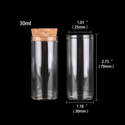 12 pieces/lot 15ml 20ml 25ml 30ml 40ml 45ml 50ml 55ml 60ml Glass Test Tubes With Cork Stopper Wishing Bottles for Art DIY Crafts