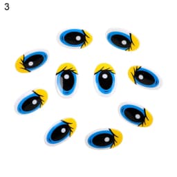 10Pcs 3D Plastic Eyes Dolls Eyes Cute Colorful Oval Cartoon Kids Stuffed Animals Plush Eyes DIY Handmade Dolls Accessories Toys