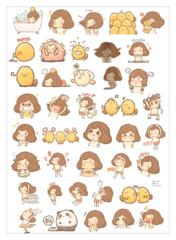 40pcs/pack Cute Korean Characters Girls Decoration Notebook Crafts And Scrapbooking Decorative Thin Paper Sticker Lovely DIY