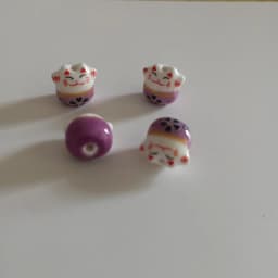30pcs 13x14mm Hand Painted Lucky Cat Ceramic Beads Vertical Hole Loose Spacer Cute Animal Ceramics Bead For Jewelry Making DIY
