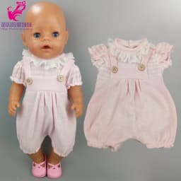 Doll Clothes 43 Cm Baby New Born Doll Hooded Rompers for 18 Inch Americanog Girl Doll Casual Wear