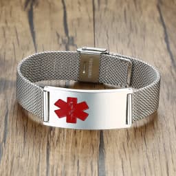 Stylish Men Stainless Steel Stretch Mesh ID Bracelets Custom Jewelry Personalize Engrave Stainless Steel Wrist Gifts Free Ship