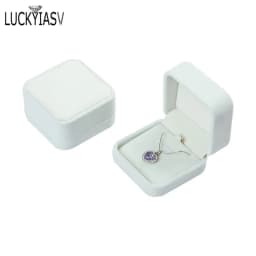 1 PC High Quality Storage Presentation Necklace Pendant Jewelry Box Velvet Case Earrings Plastic Display Box 12 Colors
