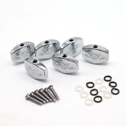 6pcs Guitar Tuners Machine Head Buttons Metal Carved Square Button for Electric Guitar