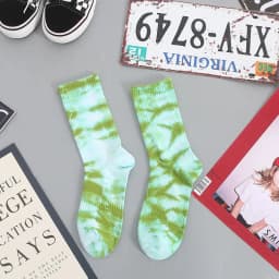 Autumn And Winter New Products Tie-dye Socks Women's Cotton Tube Socks Korean Personality Street Sports Style Basketball Socks