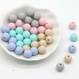 Cute-idea 50pcs Silicone Beads 12mm Food Grade Baby Loose Rounds perles Beads DIY Pacifier Chain Toys Accessories Baby Goods