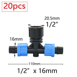 16mm 5/8'' Irrigation Drip Tape Tap Valve Elbow Tee End Plug Thread Lock Connector Garden Watering Pipe Hose Joints