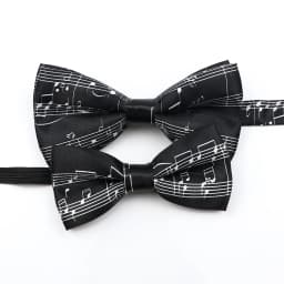 Men's Music Theme Bow Ties Polyester Parent-Child Bowtie Set Piano Stave Guitar Star Pattern Mens Party Prom Cravat Accessory
