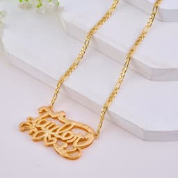 DUOYING Custom Double Gold plated Nameplate Two color Tone Necklace Personalized Double Names Choker For Valentine's Day Gift
