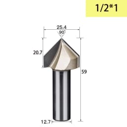 Tideway 90 Degrees V-type Woodworking Milling Cutter Carbide CNC Router Bit V Groove for Wood MDF Cutting Slotting Engraving