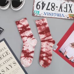 Autumn And Winter New Products Tie-dye Socks Women's Cotton Tube Socks Korean Personality Street Sports Style Basketball Socks