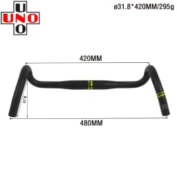 UNO HB-FL12 Road Gravel Bicycle Bent Bar Aluminum Alloy Racing Bike Drop Handlebar 31.8*400/420/440/460mm Bicycle Accessories