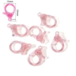 30Pcs/Lot Transparent Plastic Lobster Clasp Hook Key Chain Clips Connector For Key Chain DIY Jewelry Making Supplies Accessories