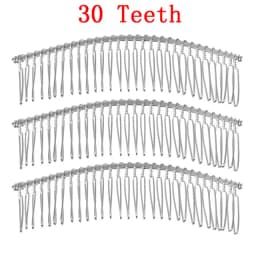 6pcs 10/15/20/30 Teeth DIY Metal Hair Comb Claw Hairpins Black/Rhodium For Wedding Jewelry Making Findings Components Comb