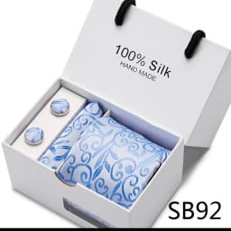Brand 100% Silk Ties Gift box Office Men Classic Party Wedding striped 7.5cm Silk Wedding Floral Tie Necktie Handkerchief Set