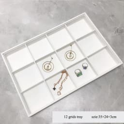 Classic White PU Leather Necklace Ring Earring Holder Jewelry Tray Series Jewelry Disply Jewellery Organizer Box