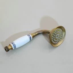 Antique Brass Bathroom Hand Shower Head 8 inch Round Rainfall Shower Faucet Shower Bracket Wall Shower Arm 1.5M Shower Hose