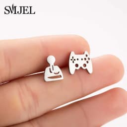 Multiple Black Stainless Steel Stud Earrings for Women Men Simple Volleyball Music Leaf Star Geometric Earings Jewelry Punk Gift