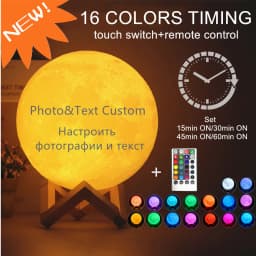 Dropship Photo/Text Custom Moon Lamp Night Light 3D Print Rechargeable Personalized Timing Moon Light Gift for Kids,Girlfriend