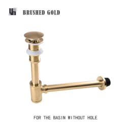 Bathroom Siphon Sink Drain Pipe Brass Deodorization Waste Bottle Trap Black Brushed Gold Chrome Pop Up Drain Stopper Rose Gold