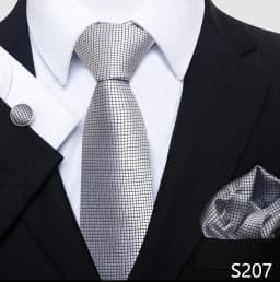 Newest Style Holiday Present 100% Silk Tie Pocket Squares Cufflink Set Necktie Men Dark Blue Wedding Accessories Office Cravat