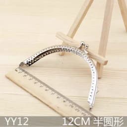 YY Silver semicircle Patchwork Handmade DIY Coin Purse 6.5 /8.5 /10.5/12 /15CM Purse Metal Frame Kiss Clasp 5pcs/lot