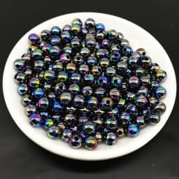 6 8 10mm AB Color Plating Acrylic Beads Loose Spacer Round Garment Jewelry Making DIY #RoLi