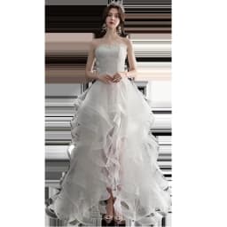 Vestido De Noiva 2026 New Front Short Long Back Strapless Wedding Dress Sweet Bride Dress With Train Custom Made Wedding Gown Cu