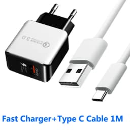 Quick Charger 3.0 USB Charger For Samsung A51 A71 A90 A32 A22 5G Huawei P40 P30 P20 QC 3.0 Fast Wall Charger USB C Type C Cable