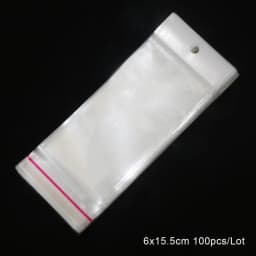 100pcs Transparent Self Adhesive Plastic Storage Bag OPP Poly Pack Bag With Hang Hole Retail Packaging Pouches Beads Jewelry Bag