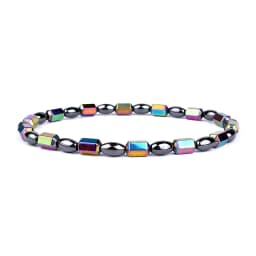 Weight Loss No Magnetic Therapy Bracelet For Men Women Geometric Black Hematite Stone Beads Stretch Health Care Bracelet Jewelry