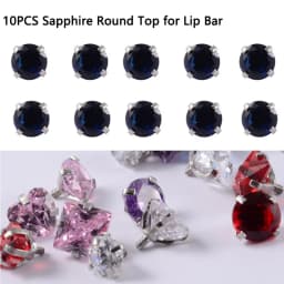 10PCS Surgical Steel Internally Threaded Lip Bar 16G Zircon Top Component For Labret Prong Zircon Ear Tragus Helix Ear Piercing