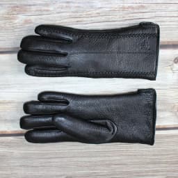 Winter Cold-Proof Warm Deerskin Gloves Women's Thickened Sheepskin Fur Sheep Sheared Lining Windproof Leather Finger Gloves