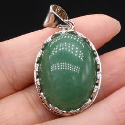 Natural Stone Pendant Egg-Shaped Lace Pendant Rose Quartz/Malachite/Lapis Lazuli/Agates For Jewelry Making DIY Necklace Earrings
