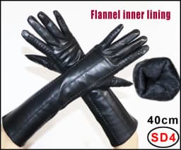 High-end Long Leather Gloves Women's,Leather Sleeve Arm Covers, Winter Warm Thick and Thin Driving Touch Screen Sheepskin Gloves