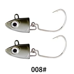 FTK Soft Black Minnow Head 5g 12g 25g Soft Lure Jig Bait Bass Pike Fishing Silicone Baits Crank Hook Jigging Bass Zander