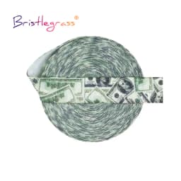 BRISTLEGRASS 2 5 10 Yard 5/8" 15mm Lace Crown Leopard Animal Print Fold Over Elastics FOE Spandex Band Tape Hair Tie Sewing Trim