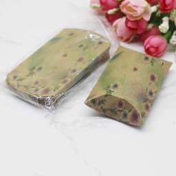 12/50pcs Beautiful Flower Pattern Pillow Shape Paper & Kraft Wedding Candy & Birthday Gift Storage Box Size 20X55X80mm