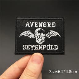 Black Punk Badges Jacket Patch Embroidered Iron Patches For Clothing Sew On Sticker DIY Appliques Decoration Rock Band
