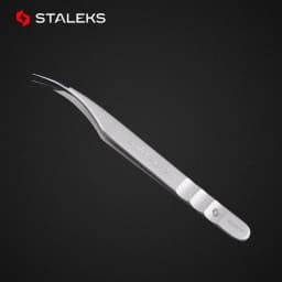 1pc STALEKS Pro High-precision Stainless Steel TE Series Straight Curved Tweezers Grafting Eyelashes Extension Makeup Tool