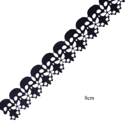 1Yard White Black Skull Lace Fabric Trim Embroidery Applique for Sewing Cloth Craft Garment Accessories Supplies 8CM Wide