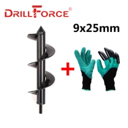 8/9/10cm Garden Auger Spiral Earth Drill Bit Flower Planter Hex Shaft Planting Hole Digger Tool 25/30/35/40/45/50/60cm Long