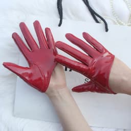 Sunscreen Gloves Women's Single Genuine Leather Half-palm Gloves Real Sheepskin Stage Show Driving gloves No Lining