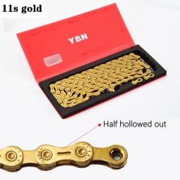YBN Bicycle Chain Ultralight Black Gold Silver Half All Hollow 10 11 12 Speed Chain MTB Mountain Road Bike Chain for Shimano